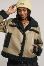 Scotch Soda Faux Shearling Vinyl Aviator Jacket at Anthropologie